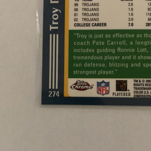 Troy Polamalu Rookie Card - Picture 5 of 6